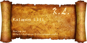 Kalapos Lili névjegykártya