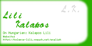 lili kalapos business card